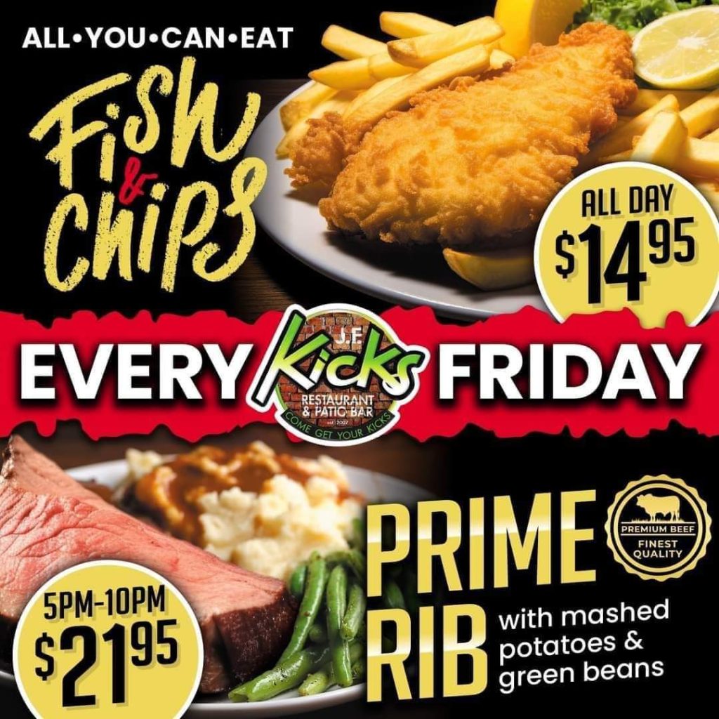 Prime Rib Dinner JF Kicks Restaurant