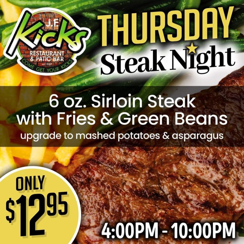 Steak Night JF Kicks Restaurant